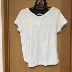 CHUMS ヘンリーネックTシャツ L ホワイト