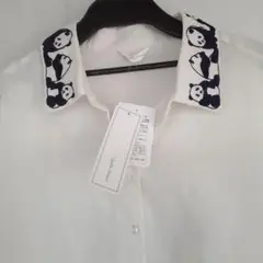 新品未使用Quelle chance パンダ柄襟 長袖シャツ　Mサイズ　春秋