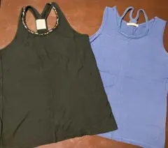 タンクトップ 2枚セット 黒 青