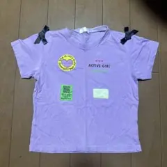 Tシャツ 紫色 黄緑 トップス2つセット