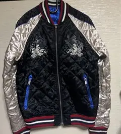 TK　タケオキクチ　別珍　スカジャン　ベロア　リバーシブル　国旗　黒　緑　刺繍 Late 1950s Style 別珍リバーシブルスカジャン「MOUNTAIN GOAT