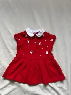 ミキハウス 赤いポロワンピース80サイズ