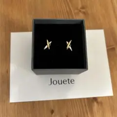 美品　jouete ジュエッテ ピアス クロス コンビカラー 両耳