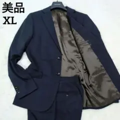 【美品】P.S.FA 超特大　XLサイズ　ネイビー　ストライプ　スーツ　上下