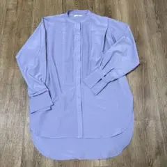 リュミエ　薄紫 プリーツ 長袖シャツ　Mサイズ