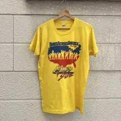 80s USA製 黄色 プリントTシャツ Lサイズ イベント vintage