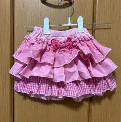 ロリータ　フリル付き ギンガムチェック スカッツ