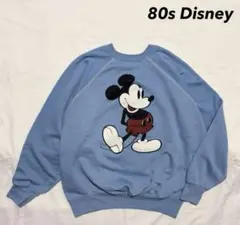 希少 80s disney mickey 白足 スウェット ラグラン 希少 80s 90s 白足ミッキー スウェット
