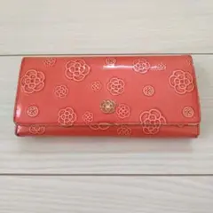 CLATHAS　クレイサス　長財布　カメリア　ピンク レザー　エナメル