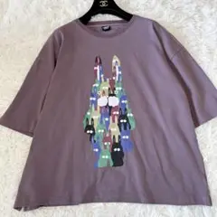 美品✨　ScoLar スカラー　ラビルdeラビル柄Tシャツ ゆったりサイズ