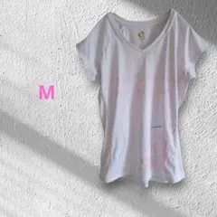 f252　VANAPH【M】Tシャツ/Vネック/白/ストレッチ/