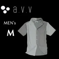 美品メンズMサイズa.v.v チェック柄半袖ボタンダウンシャツ