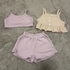 【セットアップ】SHEIN へそ出し キャミ・ショートパンツセット 110