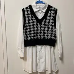 【WEGO】ウエストギャザーシャツチュニック　ベスト