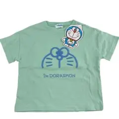 新品　男女兼用　ドラえもん　刺繍　フェイスTシャツ　エメラルドグリーン 90
