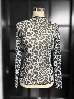 新品 社交ダンス 豹柄シアートップス