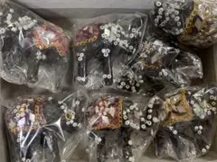 インド　キラキラ　ビーズのゾウ　ミニサイズ　置物　アジアン雑貨　7頭セット