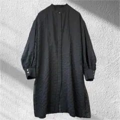 ラエフ ノーカラーシャツ シアーブラウス ロングシャツワンピース 極美品
