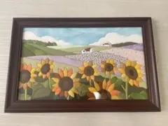ハンドメイド　きめこみパッチワーク　向日葵　ひまわり