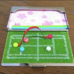 【新品】超ミニで可愛い❤テニス作戦ボード名刺入カードケース オムニ風 マグネット