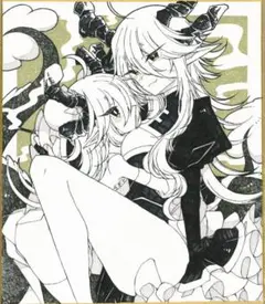 9；手描きイラスト　色紙　オリジナル　原画　チャイナ