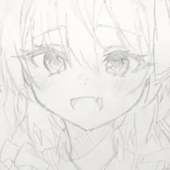 フランドール・スカーレット　手描きイラスト　線画