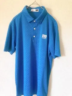 【美品】munsingwear マンシングウェア 青 ゴルフポロシャツ 総柄