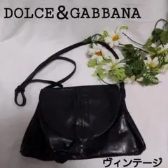 希少☆ヴィンテージ☆ ドルチェ&ガッパーナ D&Gショルダーバッグ レザー 黒