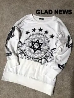 希少◆GLAD NEWS スウェット スカル ロック パンク ネオグランジ