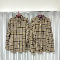 【KANGOL】 カンゴール ベージュチェックシャツ 2点セット