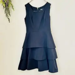 ✨美品✨JILL ブラック【Ｓ】 ノースリーブ フリルワンピース フォーマル