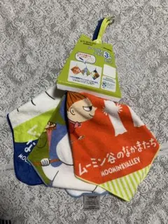 【新品】ループ付タオル　ムーミン　リトルミィ　ニョロニョロ　3枚セット　ひも