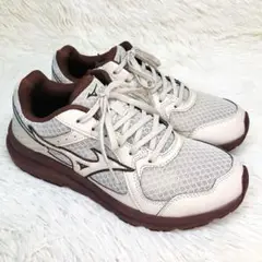 【極美品】ミズノ25cm ウォーキング サイドジップ　ベージュ Mizuno