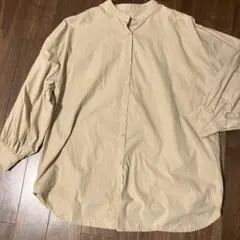wee9s ベージュ バンドカラー 長袖シャツ　週末で処分予定