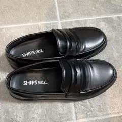 SHIPS any 黒 ローファー 合成皮革