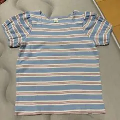 après les cours ストライプ 半袖Tシャツ
