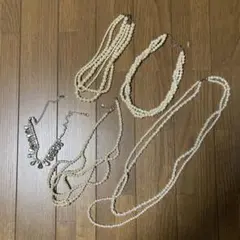 ホワイトパールネックレス 多層デザイン