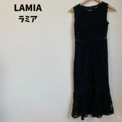 LAMIA ラミア ノースリーブワンピース レース ブラック ドレス
