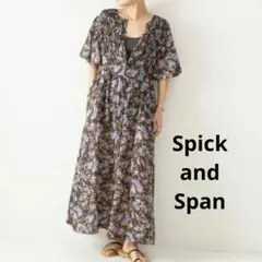 Spick and Span 花柄 ハンドドローフローラシャーリング ワンピース