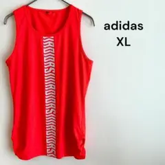 アディダス　タンクトップ　スポーツウェア　オレンジ　サイドシャーリング　XL