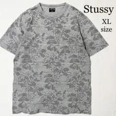 STUSSY 花柄 総柄 デザインTシャツ ポケT ストリート XLサイズ