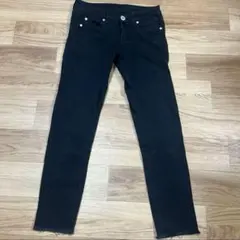 ブラックスキニーデニム★フリンジ裾※8/18まで出品！