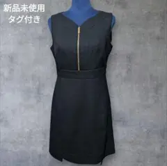 未使用 アドルフォドミンゲス 黒 ノースリーブ ワンピース 40 スタイリッシュ