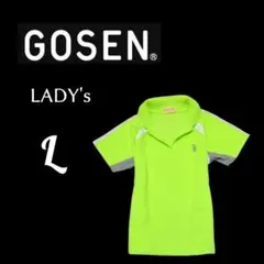 レディースLサイズ GOSEN 半袖ポロシャツ 黄緑