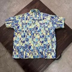 7SM2 【PERSON’S】90’s ロゴ総柄シャツ　レーヨン　古着