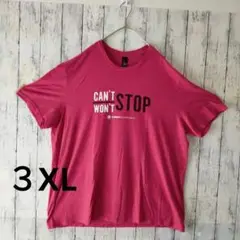 DIST　3XL　Tシャツ　 CAN'T STOP WON'T STOP　レッド