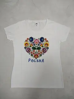 ポーランド FRUIT OF THE LOOM 花柄ハートTシャツ M