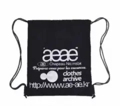 【新品未使用】aeae ナップサック ジムバッグ 巾着 黒 韓国限定品