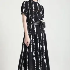 シャツワンピース ティアードワンピース 半袖 ロングワンピース aライン フレア