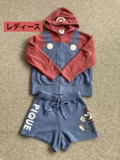 ジェラートピケ 任天堂 マリオ コラボ パーカー&ショートパンツ セット